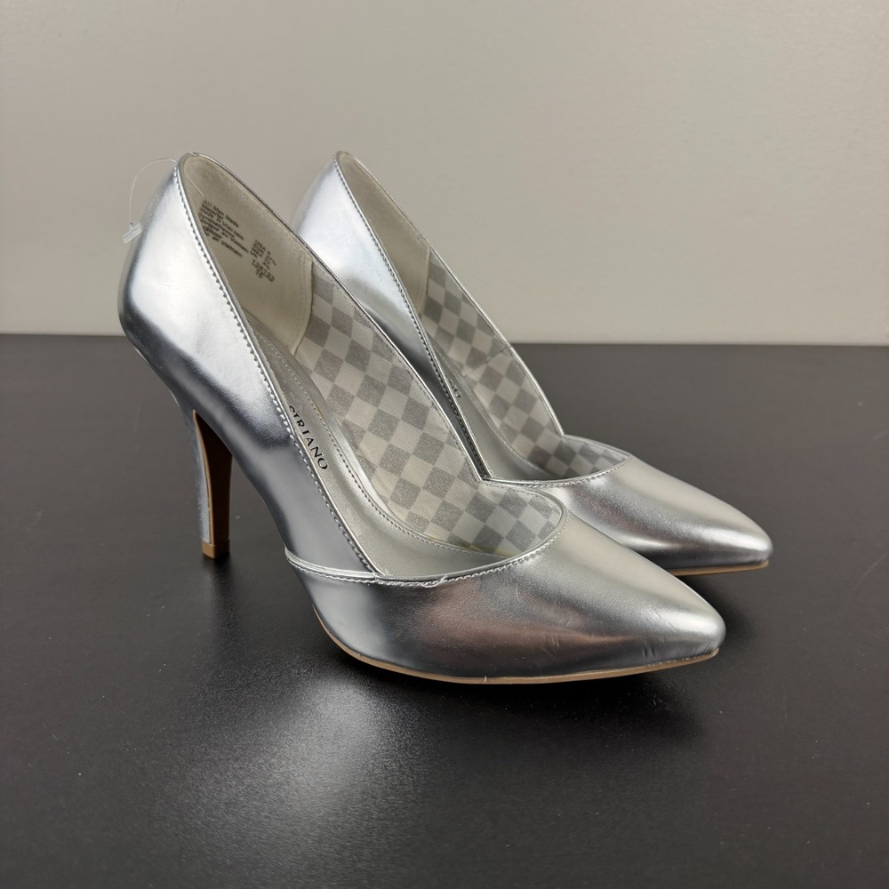 Christian Siriano for Payless Pump Heels Women's 6 Silver Pointed Toe Career